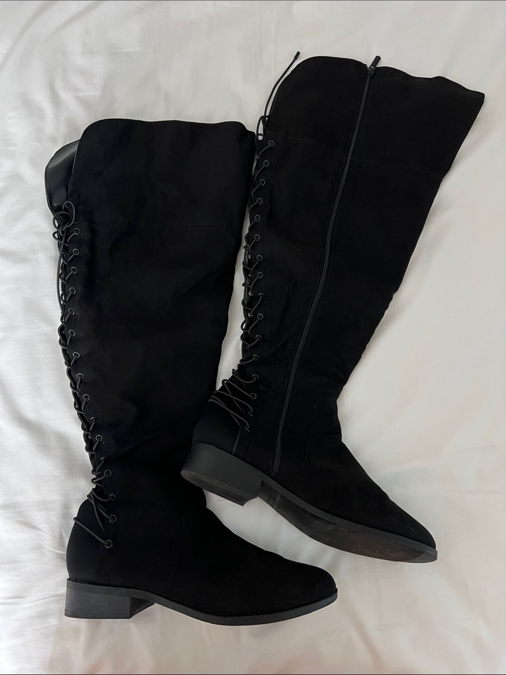11WW Women Torrid Black Over-the-Knee Lace-Up Boots